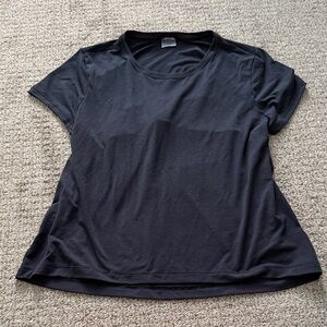 Athleta Open Back Black Short Sleeve Tee